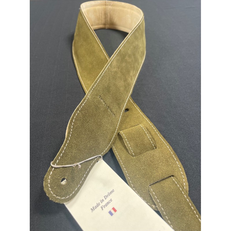 PATRICK BLESES Courroie Velours Kaki - Macca Music -