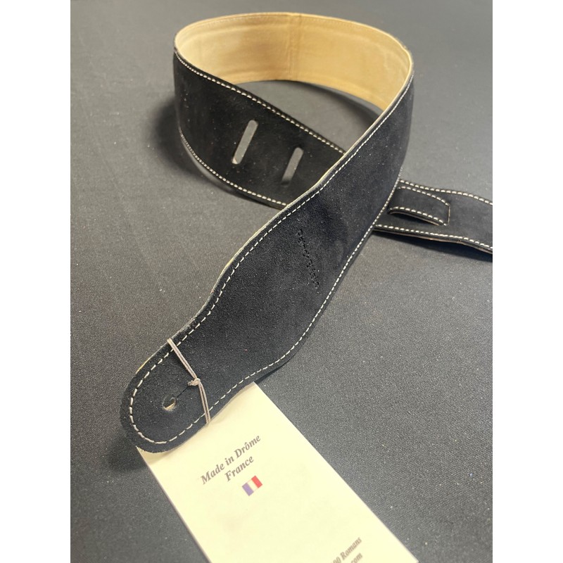 Sangle PATRICK BLESES Courroie Velours Noir - Macca Music -