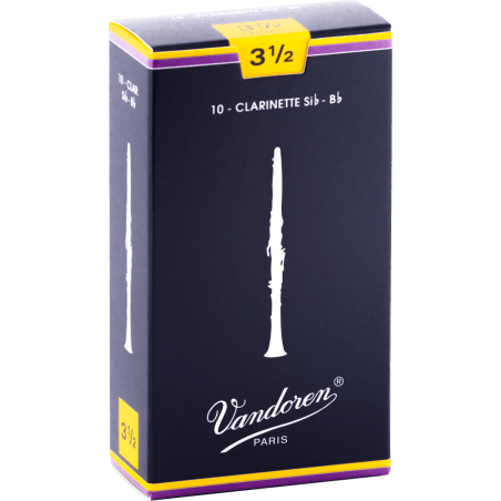 Boîte De 10 Anches VANDOREN Traditional Force 3.5 Clarinette SIb - Macca Music
