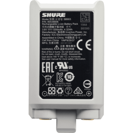 Accus Rechargeable SHURE SB903 - Macca Music
