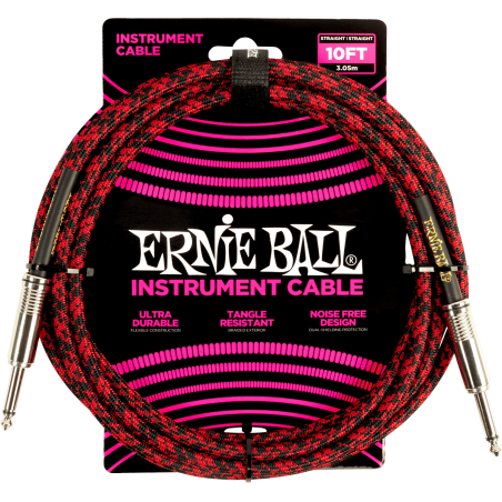 Câble pour Instrument ERNIE BALL 6394 Rouge Et Noir - Macca Music