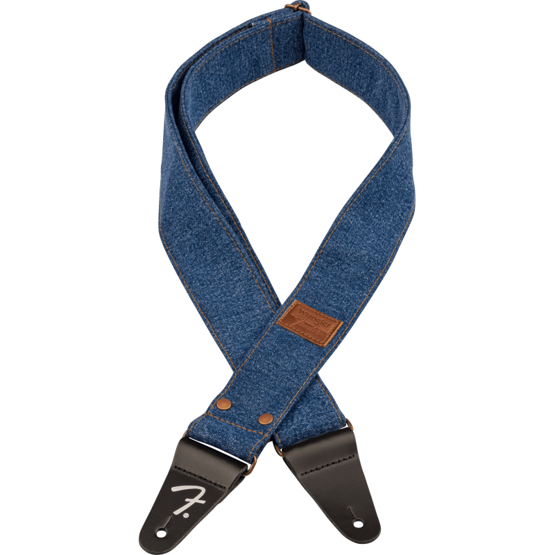 Sangle Pour Guitare Et Basse FENDER WRANGLER Denim LT Idigo Strap - Macca Music