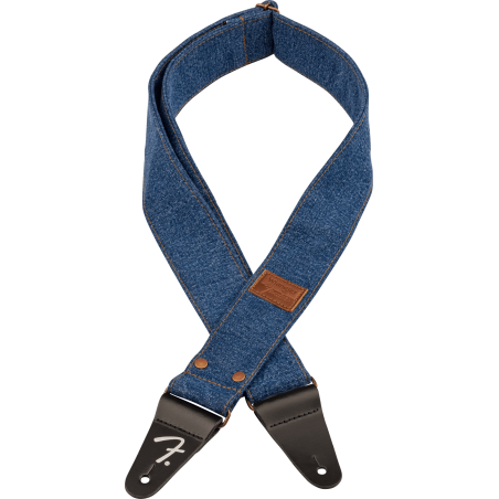 Sangle Pour Guitare Et Basse FENDER WRANGLER Denim LT Idigo Strap - Macca Music