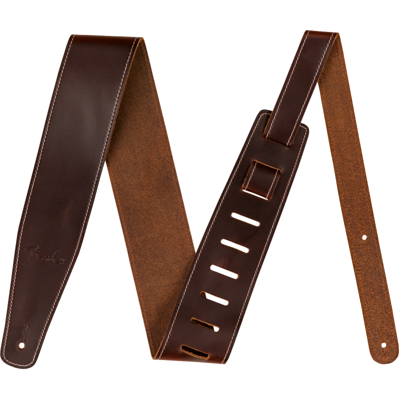 Sangle Pour Guitare Et Basse FENDER Broken In LTHR Strap BRWN - Macca Music