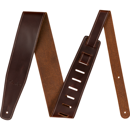 Sangle Pour Guitare Et Basse FENDER Broken In LTHR Strap BRWN - Macca Music