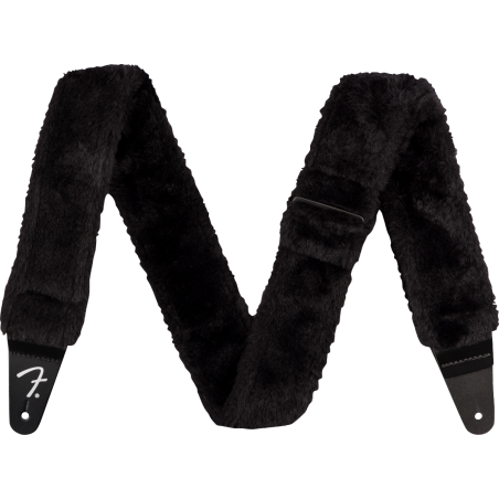 Sangle Pour Guitare Et Basse FENDER Poodle Plush Strap BLK - Macca Music
