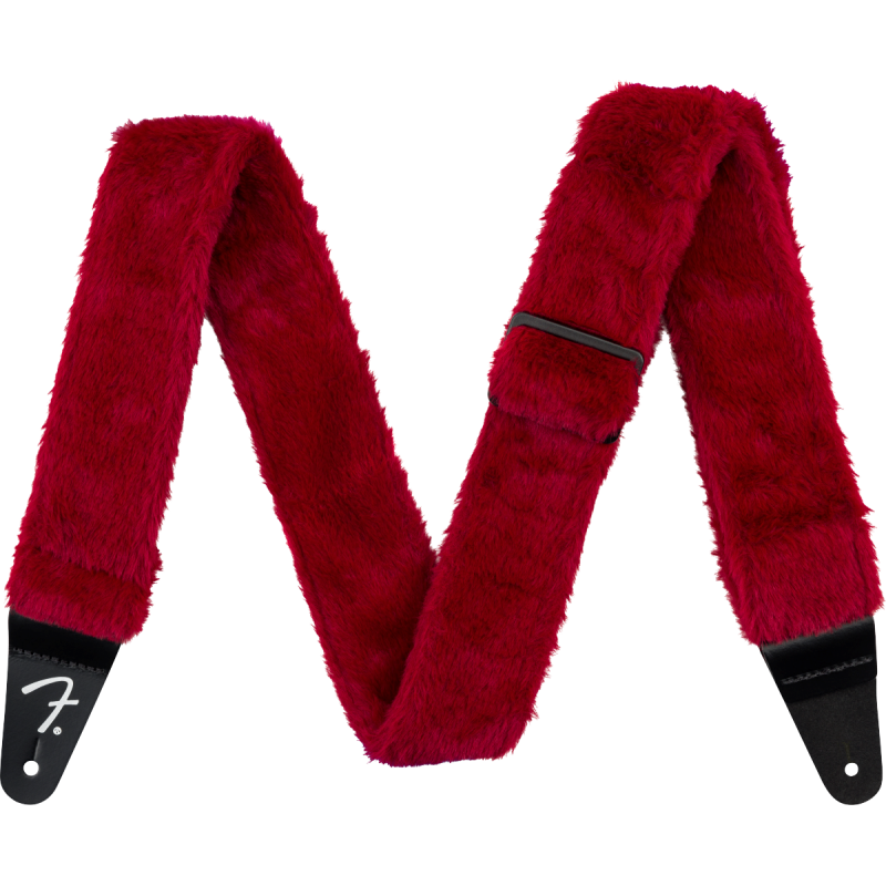 Sangle Pour Guitare Et Basse FENDER Poodle Plush Strap Red - Macca Music