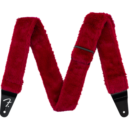 Sangle Pour Guitare Et Basse FENDER Poodle Plush Strap Red - Macca Music