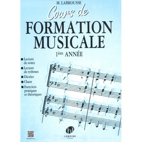 Librairie Musicale Cours De Formation Vol 1 - Labrousse Edition Henry Lemoine - Macca Music