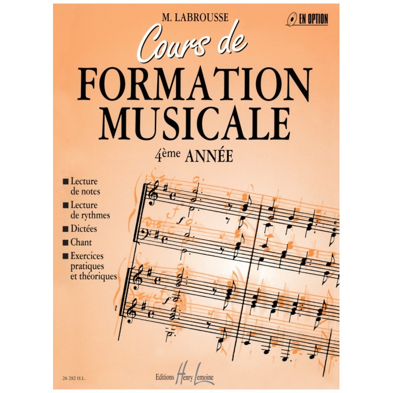 Librairie Musicale Cours De Formation Musicale Vol4 - Labrousse Edition Henry Lemoine - Macca Music