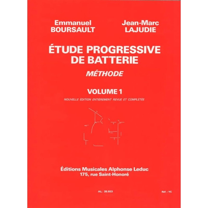Librairie Musicale ETUDE PROGRESSIVE DE BATTERIE VOL1 - Macca Music