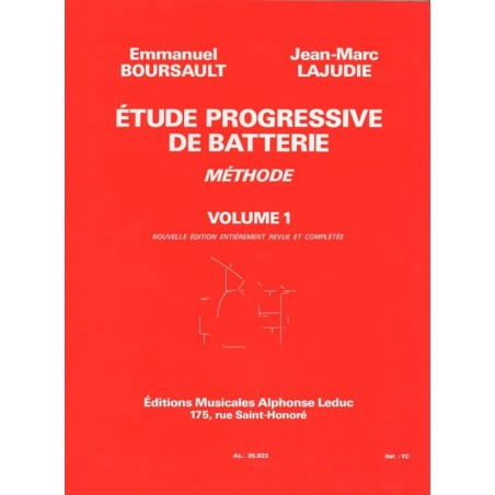 Librairie Musicale ETUDE PROGRESSIVE DE BATTERIE VOL1 - Macca Music