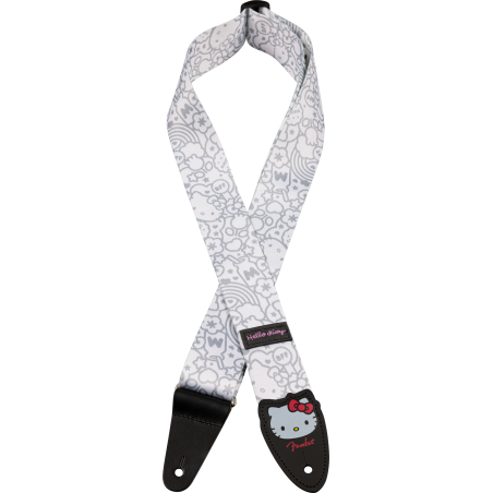 Sangle Pour Guitare Et Basse FENDER Hello Kitty Strap White - Macca Music