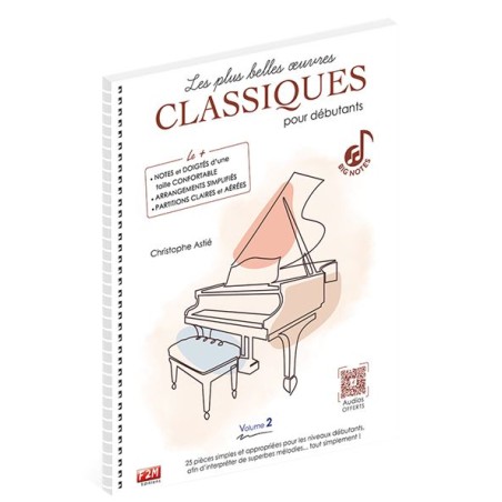 Librairie Musicale LES PLUS BELLES OEUVRES CLASSIQUES POUR DEBUTANTS VOL 2 - Maca Music