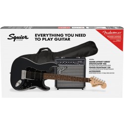 Pack Squier Affinity Series Stratocaster HSS LRL Black - Macca Music