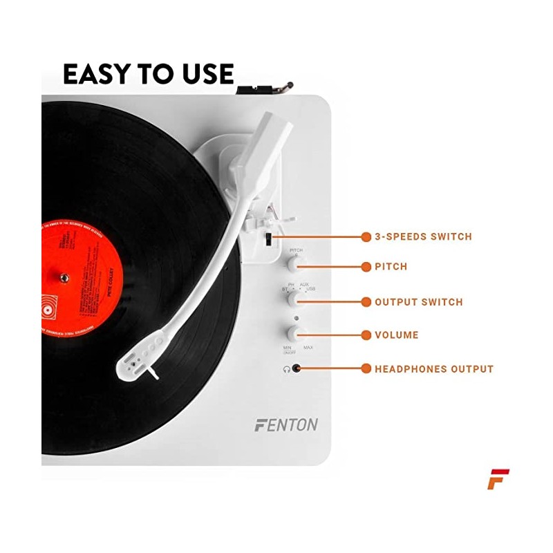 Platine Vinyle Bluetooth FENTON RP162W - Macca Music