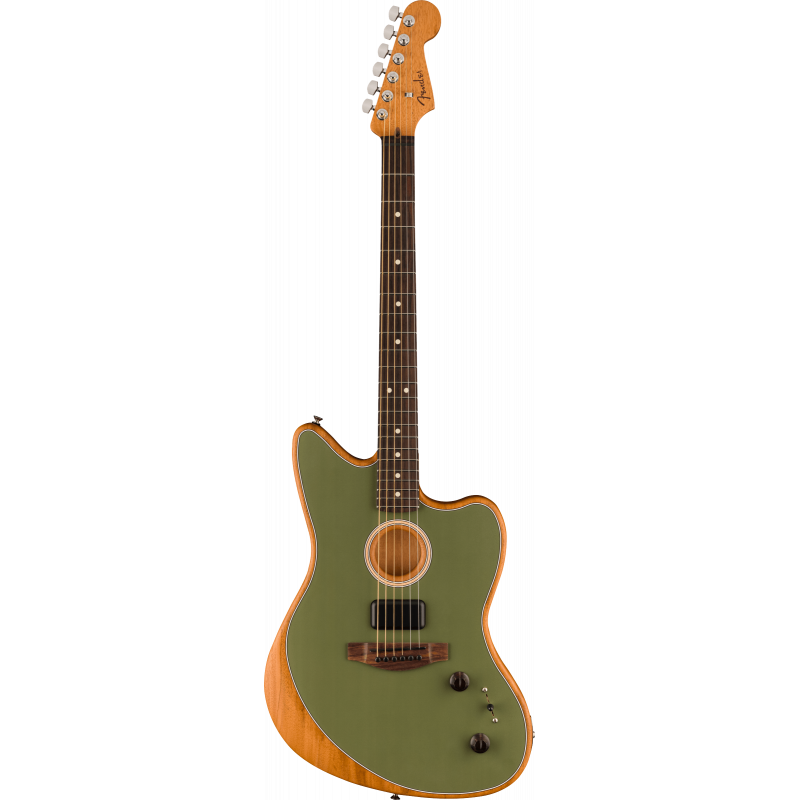 Fender Guitare Electrique Acoustasonic Player Jazzmaster Antique Olive - Macca Music