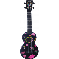 Ukulele Soprano + housse MAHALO Coeurs et Fleurs - Macca Music