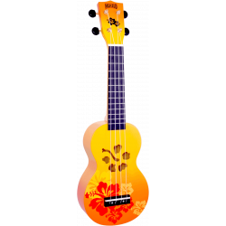 Ukulele Soprano + Housse MAHALO Fleur Hibiscus Orange - Macca Music