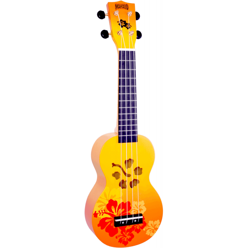 Ukulele Soprano + Housse MAHALO Fleur Hibiscus Orange - Macca Music