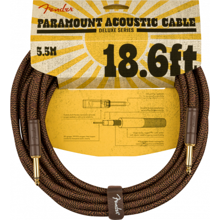 FENDER CABLE FENDER PARAMOUNT 18.6 ACOUSTIC INST CABLE BRN