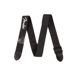 Sangle Pour Guitare Et Basse FENDER Logo Straps White - Macca Music