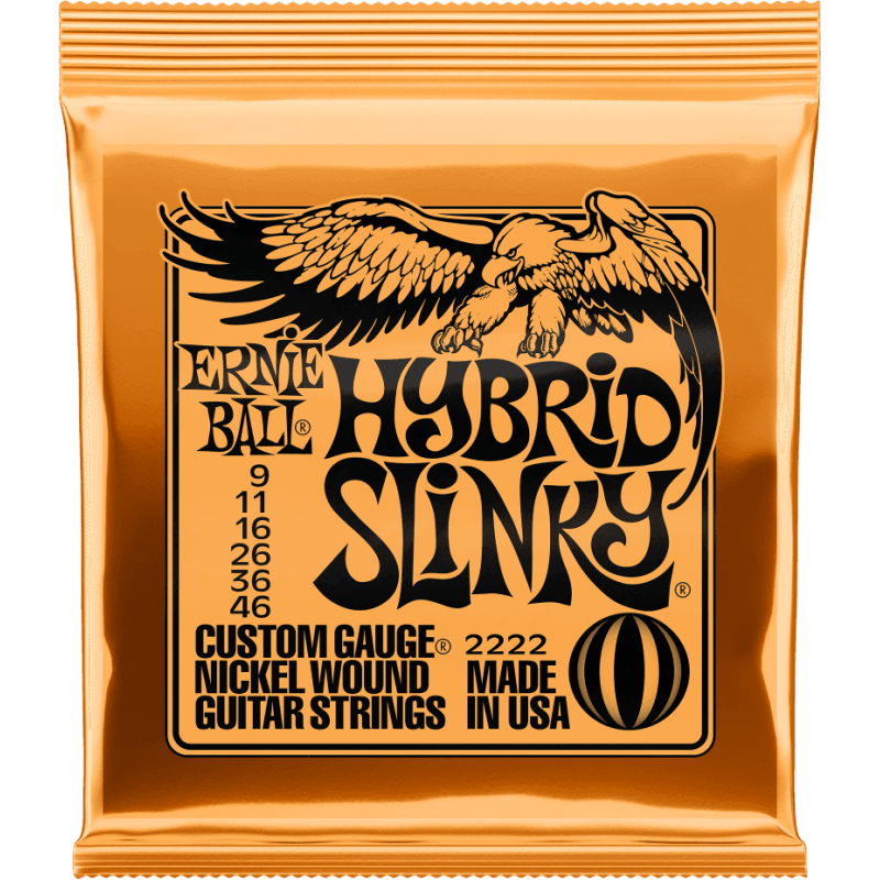Cordes Guitare Electrique ERNIE BALL Hybrid Slinky 2222 - Macca Music
