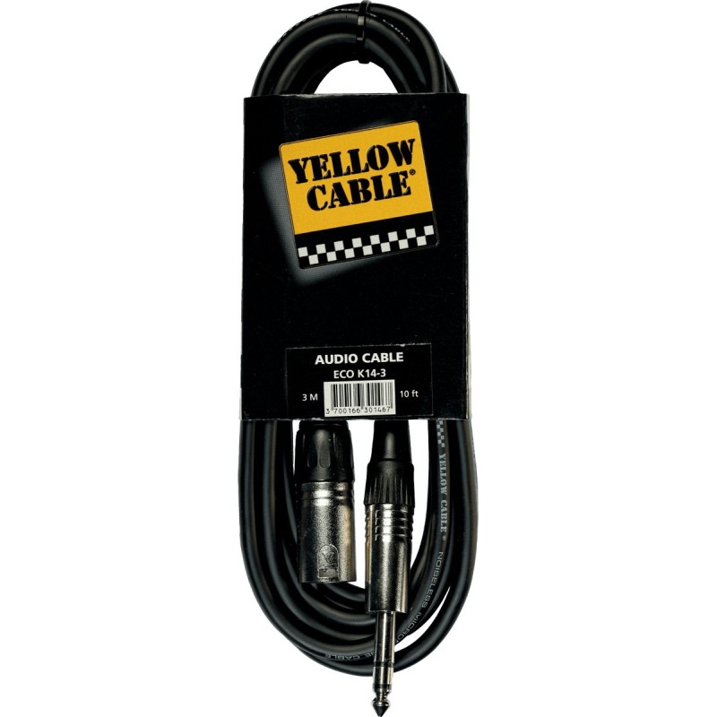 YELLOW CABLE ECO K14-3 JACKSM/XLRM 3M