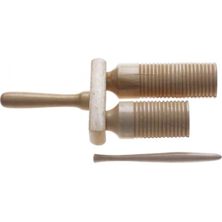 STAGG Agogô en bois à deux tons, avec maillet