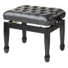 STAGG Banquette de Piano de Concert, Couleur Noir Brillant, Avec Pelote en Skaï Noir Anti-Feu - Macca Music -
