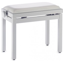 STAGG Banquette De Piano, Couleur Blanc Brillant, Avec Pelote en Skai Blanc - Macca Music -