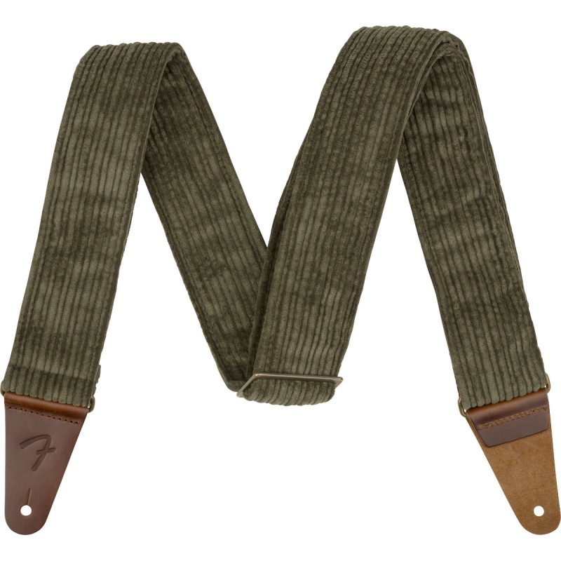 Sangle Pour Guitare Et Basse FENDER Corduroy Strap Antique Olive - Macca Music