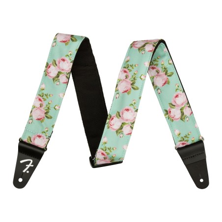 Sangle Pour Guitare Et Basse FENDER Floral Straps Surf Green - Macca Music