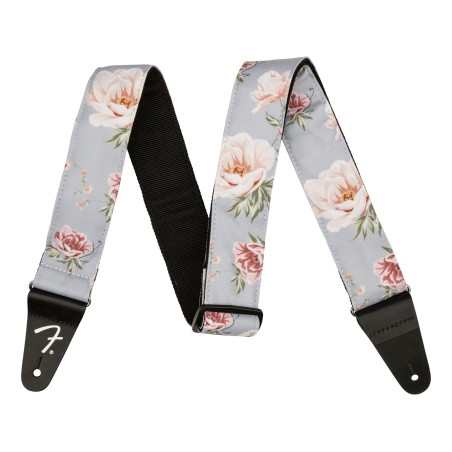 Sangle Pour Guitare Et Basse FENDER Floral Strap Gray - Macca Music