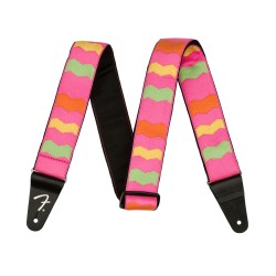 Sangle Pour Guitare Et Basse FENDER Mononeon Woven Neon Pink Strap - Macca Music