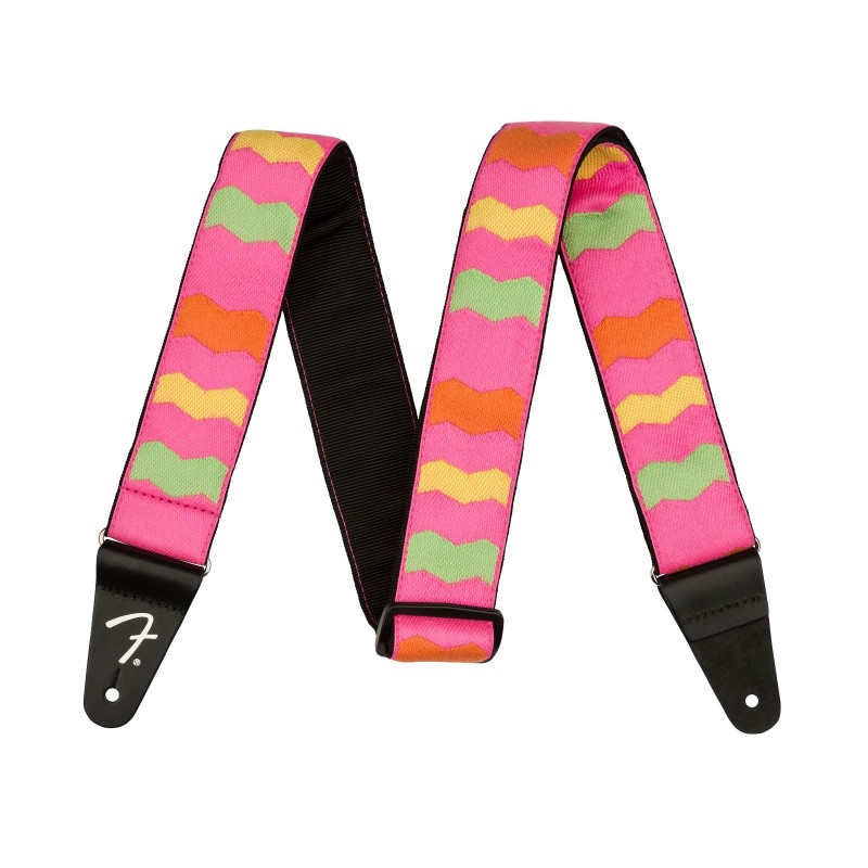 Sangle Pour Guitare Et Basse FENDER Mononeon Woven Neon Pink Strap - Macca Music