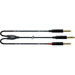 Câble Double Jack Mono/Jack Stéréo CORDIAL 1.5M - Macca Music