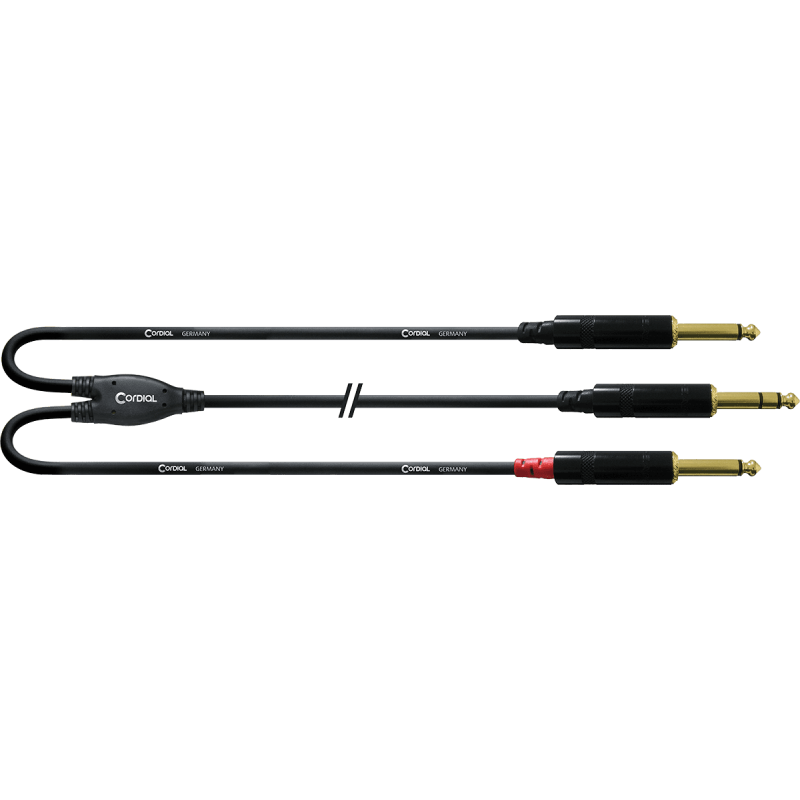 Câble Double Jack Mono/Jack Stéréo CORDIAL 1.5M - Macca Music