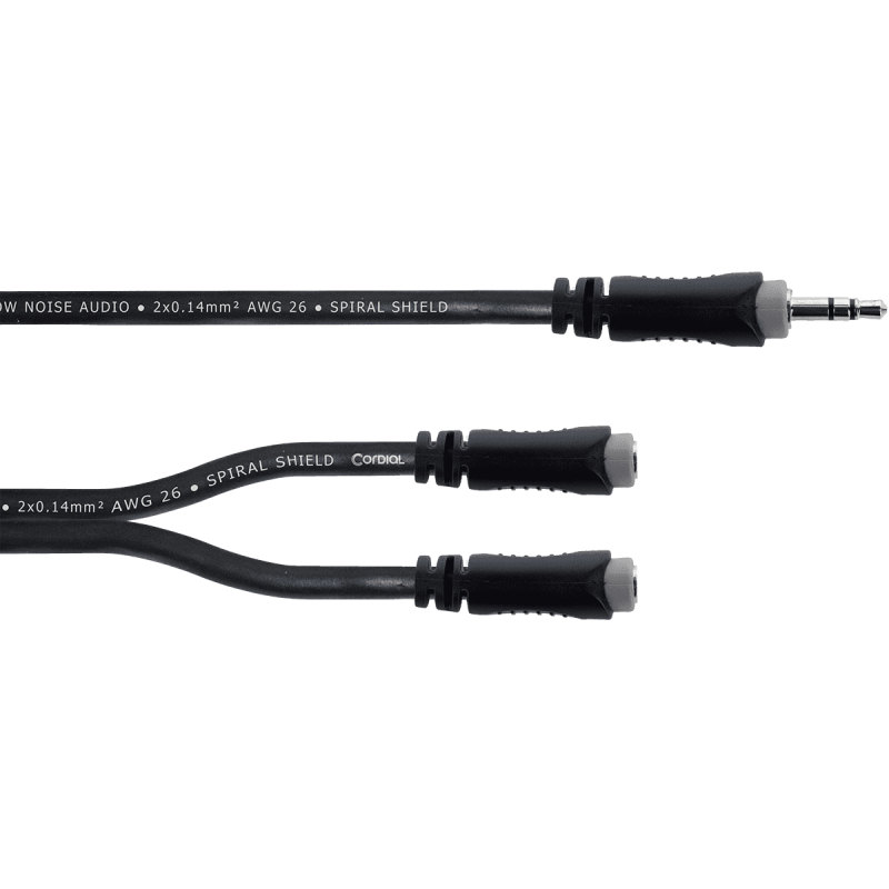 Câble CORDIAL 2 Minijack Femelle / Minijack Mâle 0.3m - Macca Music