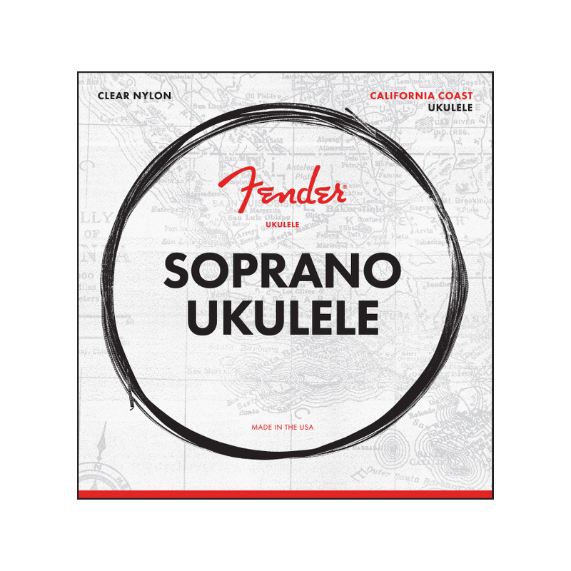 Cordes Pour Ukulélé Soprano FENDER California Coast Soprano Ukulele Strings - Macca Music