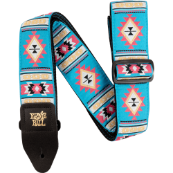 Sangle Pour Guitare Et Basse ERNIE BALL Jacquard Sedona Blue 5326 - Macca Music