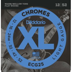Cordes Guitare Filet Plat D'ADDARIO ECG25 Chromes - Macca Music
