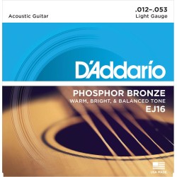 Cordes Pour Guitare Acoustique D'ADDARIO EJ16 PH - Macca Music