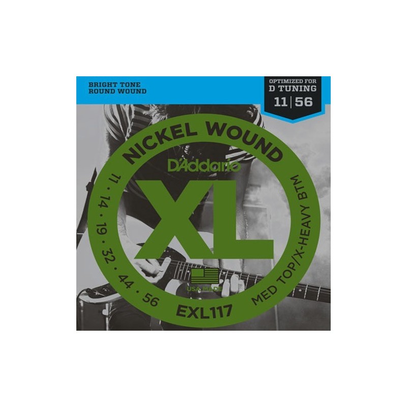 Cordes Pour Guitare Electrique D'ADDARIO EXL117 11-56 - Macca Music