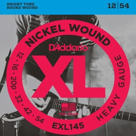 Cordes Pour Guitare Electrique D'ADDARIO EXL145 12-54 - Macca Music