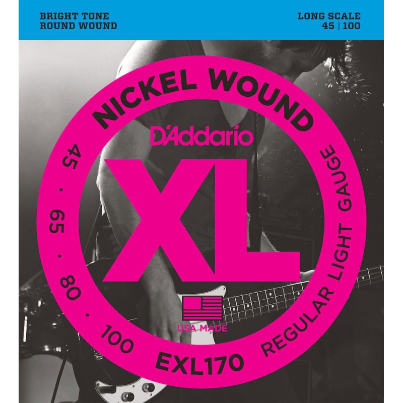 Cordes Pour Basse Electrique D'ADDARIO EXL170 45-100 - Macca Music
