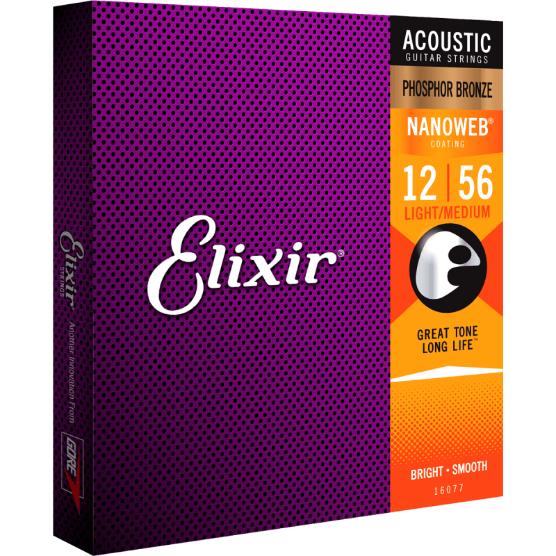 Cordes Pour Guitare Acoustique ELIXIR 16077 Medium Light PH 15-56 - Macca Music