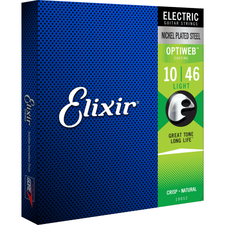 Cordes Pour Guitare Electrique ELIXIR 19052 Optiweb 10-46 - Macca Music
