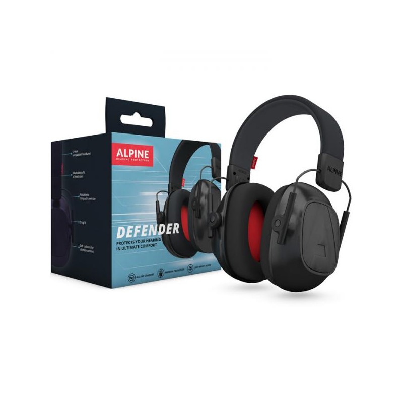 Casque Anti-Bruit ALPINE Defender Noir - Macca Music