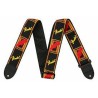 Sangle Pour Guitare Et Basse FENDER Black Red And Yellow Strap - Macca Music